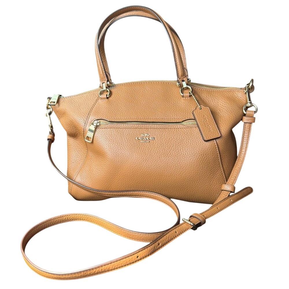 Coach Prairie Satchel 79997 Saddle BrownPebbled Leather Shoulder Crossbody Bag